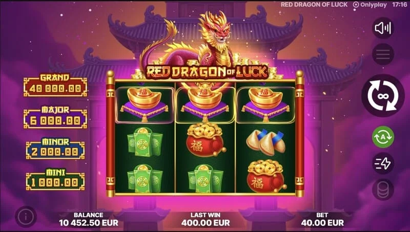 Red Dragon of Luck - activación de la función Bonus Coin Game